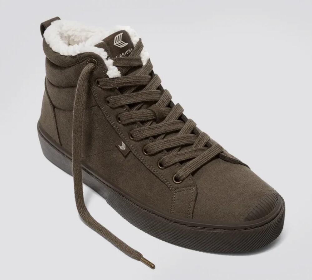 Cariuma OCA Therma High Sneaker Boots Womens 8 Mens 6.5 Teak Brown Suede NIB